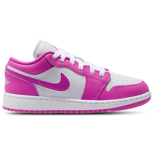 

Girls Jordan Jordan Air Jordan 1 Low Fund - Girls' Grade School Shoe Pink/Grey/White Size 06.5