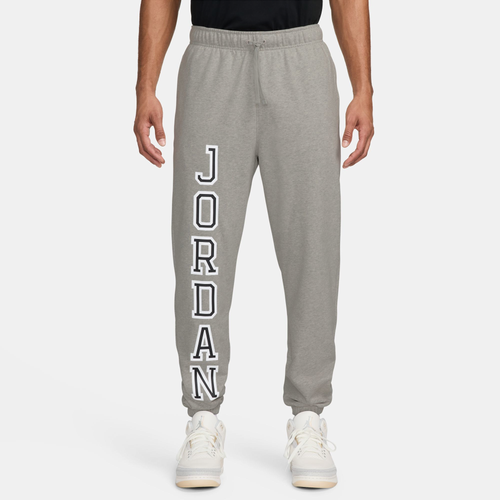 Jordan Mens  Dri-fit Sport Fleece Gfx Pants In Heather Grey/white