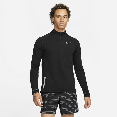 

Nike Mens Nike TF Element Top Half-Zip - Mens Reflective Silver/Black Size XL