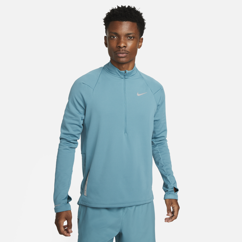 

Nike Mens Nike TF Element Top Half-Zip - Mens Reflective Silver/Mineral Teal Size XL