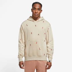 Men's - Jordan Essential Holiday Jumpman AOP Fleece Pullover - Brown/Brown