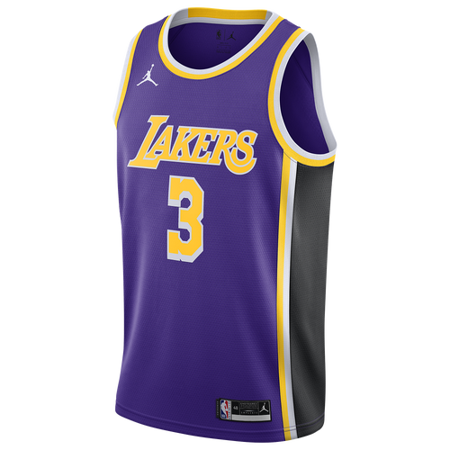 Jordan Mens Anthony Davis Lakers Statement Swingman Jersey - Field Purple/Yellow/Black Size S