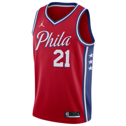 Men's - Jordan 76ers Statement Swingman Jersey - Red/Blue