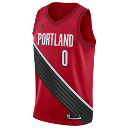 Men's - Jordan Trailblazers Statement Swingman Jersey - University Red/Black/White