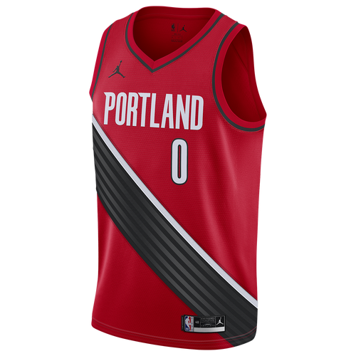 

Jordan Mens Damian Lillard Jordan Trailblazers Statement Swingman Jersey - Mens University Red/Black/White Size XL