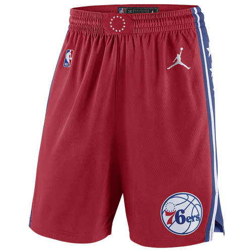 

Jordan Mens Jordan 76ers Statement Swingman Shorts - Mens Rush Blue/Univeristy Red/Blue Size S