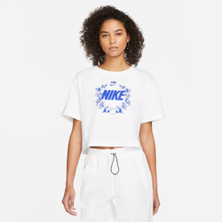 Women's - Nike Print Essential Crop T-Shirt - White/Blue