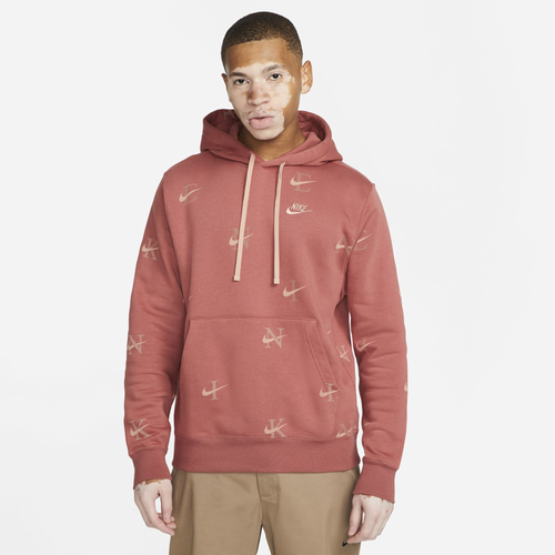 Nike Mens  Nsw Club Bb Pullover Hoodie In Canyon Rust/rose Whisper
