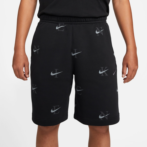 

Nike Mens Nike NSW Printed Basketball Shorts - Mens Black/Grey Size M