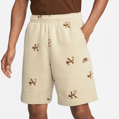 

Nike Mens Nike NSW Printed Basketball Shorts - Mens Rattan/Cacao Size M
