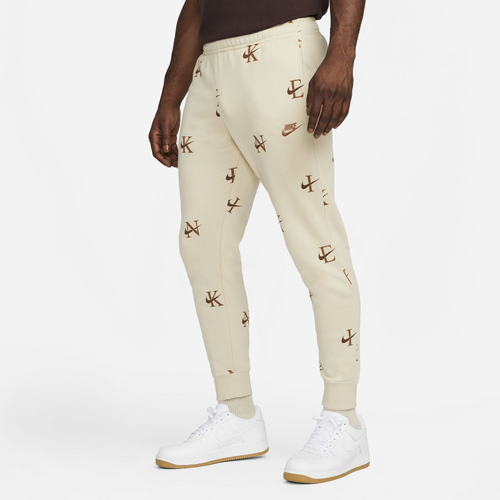 

Nike Mens Nike NSW Club Printed Basketball Joggers - Mens Rattan/Cacao Size S