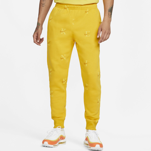 

Nike Mens Nike NSW Club Printed Basketball Joggers - Mens Dark Sulfur/Dark Sulfur Size L