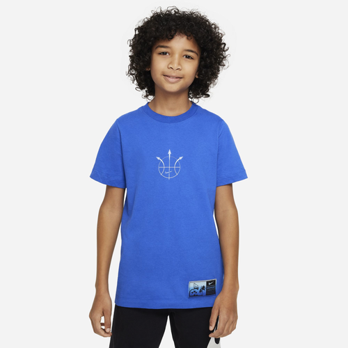 

Boys Nike Nike Summer Hoops Tee - Boys' Grade School Royal Blue/White Size S
