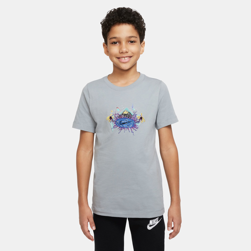 

Nike Boys Nike NSW LT T-Shirt - Boys' Grade School Gray/Purple Size M