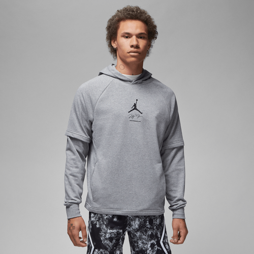 

Jordan Mens Jordan Dri-FIT Sport Fleece GFX Pullover 23 - Mens Carbon Heather/Carbon Heather Size M