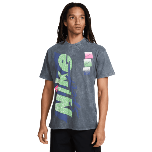 Nike Sportswear Men's M90 Short Sleeve Crewneck Logo Graphic T-shirt In Anthracite/pink