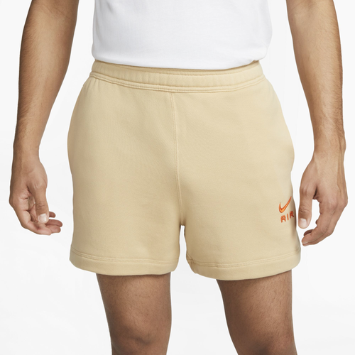 Shop Nike Mens  Air Shorts In Sesame/safety Orange