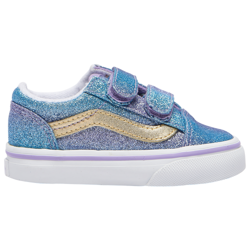 

Vans Girls Vans Old Skool - Girls' Toddler Shoes Blue/Silver/Gold Size 4.0