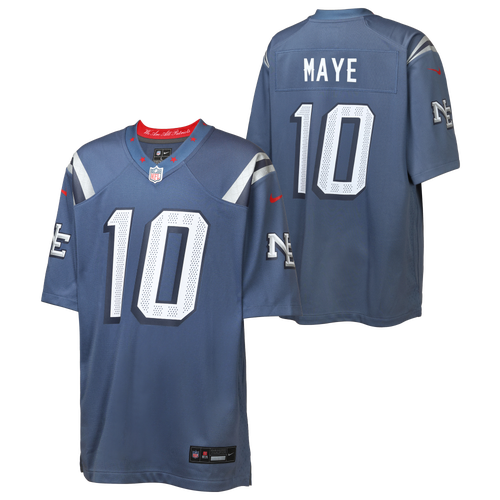 Nike Boys Drake Maye Patriots NFL Rival Game Jersey - Boys' Grade School - Blue Size XL