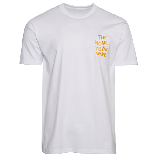 MENS - The Hometown Wave Graphic Short Sleeve T-Shirt - White/Yellow Brown