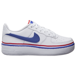 Boys' Grade School - Nike Air Force 1 LV8 - White/Navy/Red