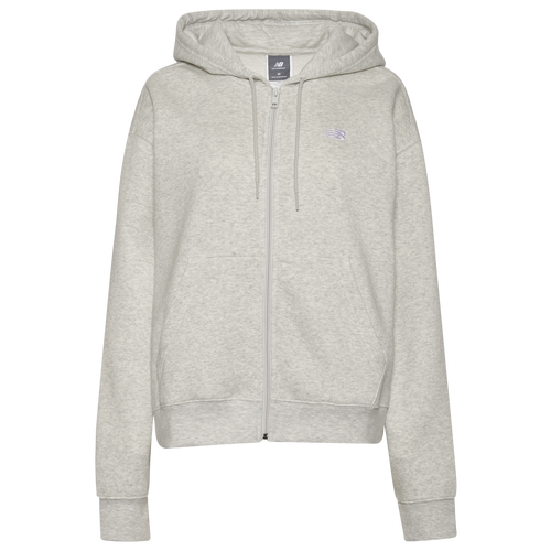 

New Balance Womens New Balance Sport Essentials Full-Zip Hoodie - Womens White/Grey Size L