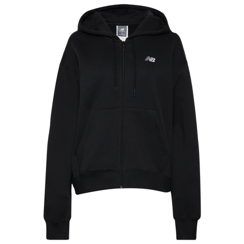 

New Balance Womens New Balance Sport Essentials Full-Zip Hoodie - Womens White/Black Size M