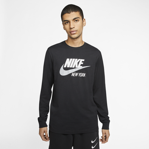 

Nike Mens Nike NSW NYC Long Sleeve T-Shirt - Mens Black Size S