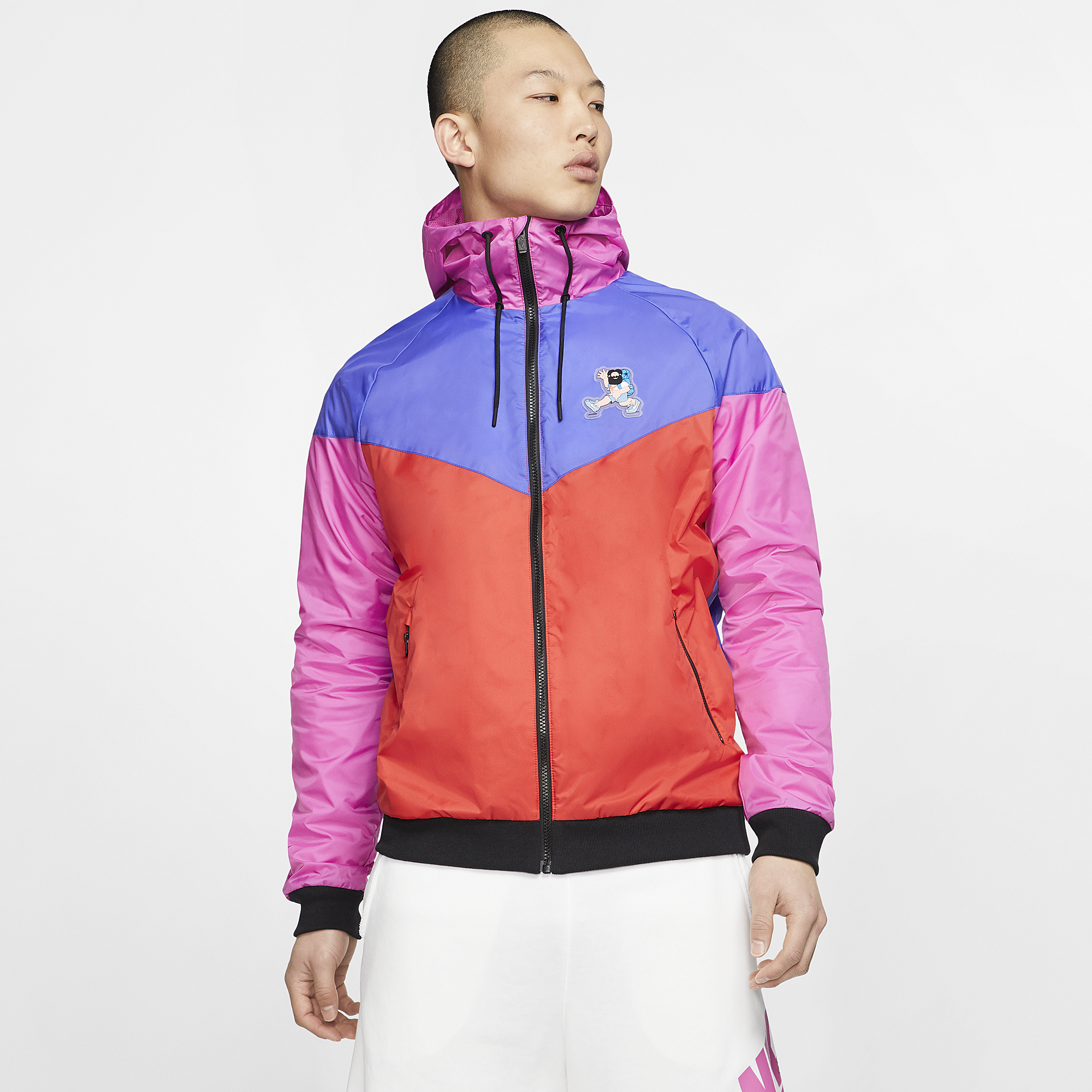 nike windbreaker blue red