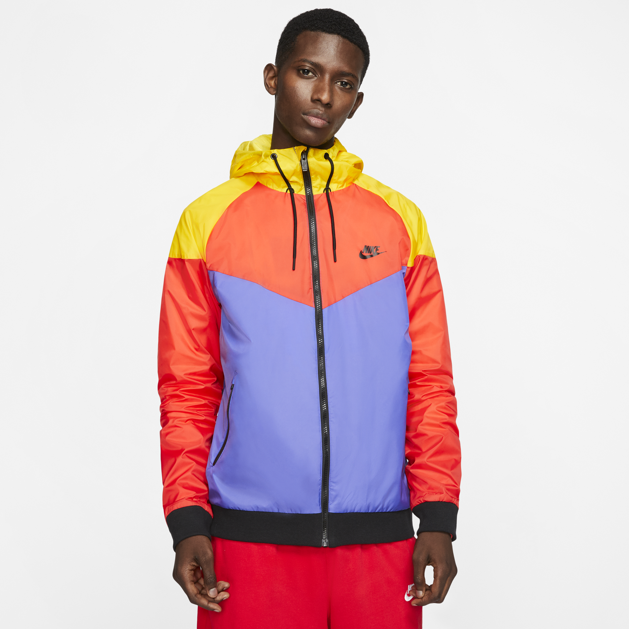 red blue nike windbreaker