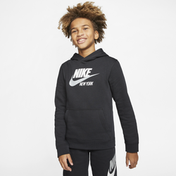 Boys' Grade School - Nike NYC Club Pullover Hoodie - Black/White