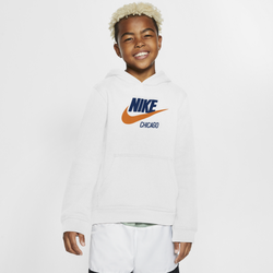 Boys' Grade School - Nike Chicago Fleece Pullover Hoodie - White/Navy