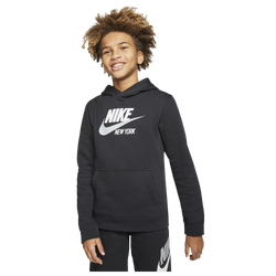 Boys' Grade School - Nike NYC Club Pullover Hoodie - White/Navy