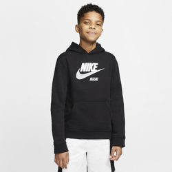 Boys' Grade School - Nike Miami Pullover Fleece Hoodie - Black/White