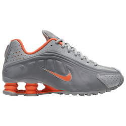 Boys' Grade School - Nike Shox R4 - Gray/Hyper Orange