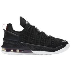 Boys' Grade School - Nike LeBron 18 - Black/White/Red