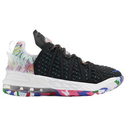 Boys' Grade School - Nike LeBron 18 - Black/White/Multicolor