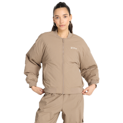 Women's - New Balance Heritage Woven Bomber Jacket - White/Mushroom