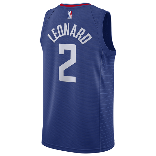 

Nike Mens Kawhi Leonard Nike Clippers Swingman Jersey - Mens Rush Blue/White/University Red Size M