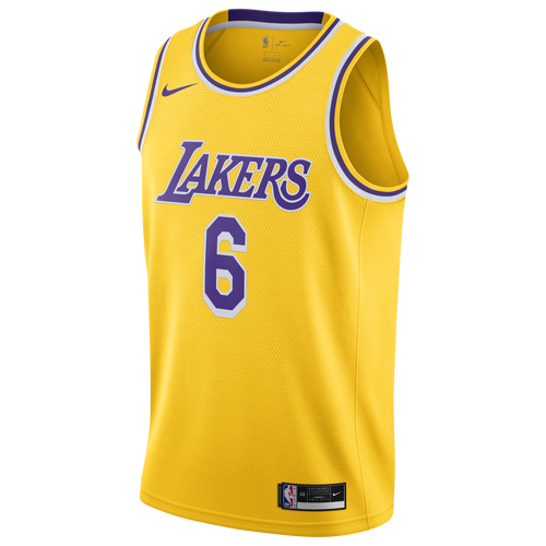 Nike Mens Lebron James  Lakers Swingman Jersey In Amarillo/white