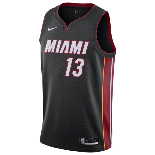 

Nike Mens Miami Heat Nike Heat Icon Edition 2020 Swingman Jersey - Mens Black/Tough Red Size S