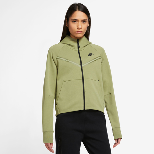 

Nike Womens Nike NSW Tech Fleece WR Full-Zip Hoodie - Womens Green/Black Size M