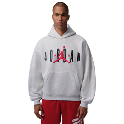Men's - Jordan Brooklyn Graphic Oversize Pullover BB Hoodie - Gray/Red