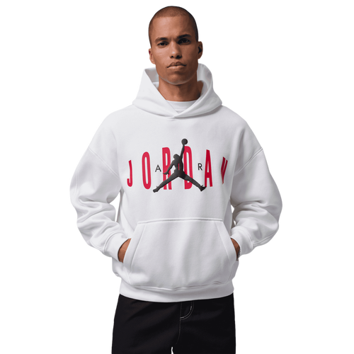 Jordan Mens Brooklyn GFX Oversized Pullover Hoodie - - White Size XXL