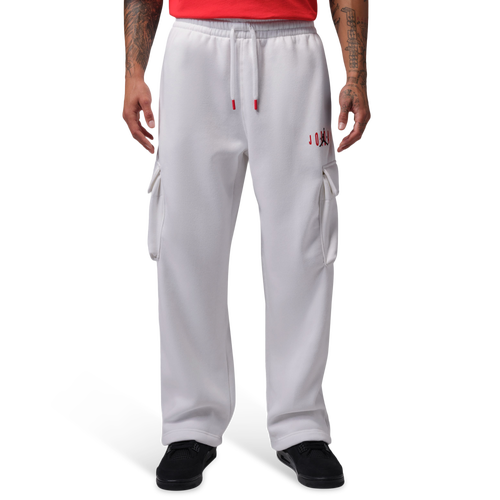 Jordan Mens Brooklyn GFX Fleece Cargo Pant - - White Size 3XL