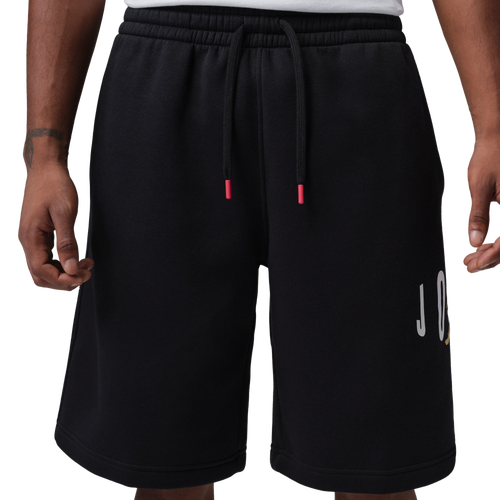  - Jordan Brooklyn Graphic Oversized 11" Basketball Shorts - Black/White Metallic Gold