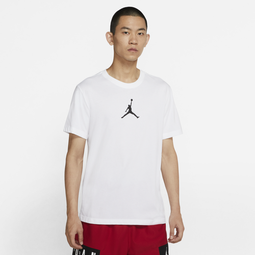 

Jordan Mens Jordan Jumpman Dri-Fit Short Sleeve Football T-Shirt - Mens White/Black Size M