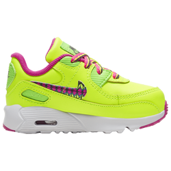 Girls' Infant - Nike Air Max 90 - Volt/Multi/Fire Pink