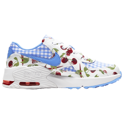 Nike Air Max Excee - Girls' Preschool Running Shoes - White / University Blue / Track Red - CW5808-100