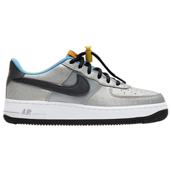 Boys' Grade School - Nike Air Force 1 Low - Metallic Silver/Black/Hyper Crimson